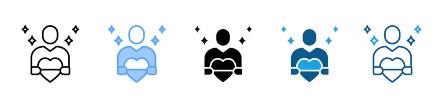 Volunteering icon set multiple style collection