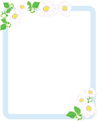 Light Blue Floral Rectangle Frame