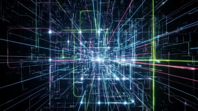 Abstract Data Stream Visualization - A Network of Light and Information.