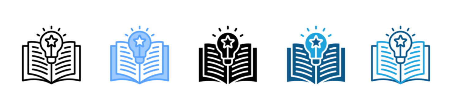 Knowledge icon set multiple style collection