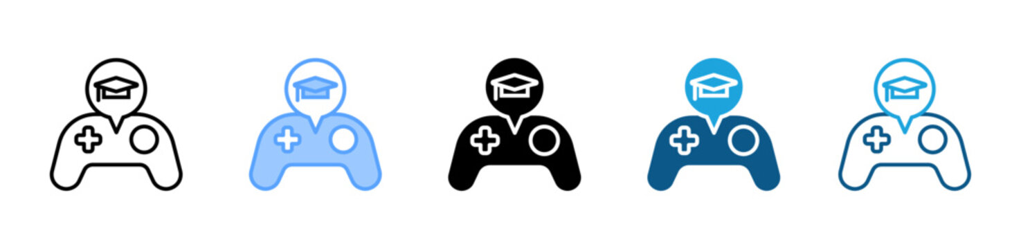 Gamification icon set multiple style collection