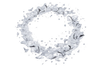 Obraz premium Water splash creating a dynamic liquid ring and ripple crown, design element with transparent background