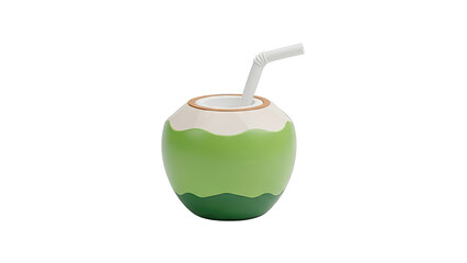 Obraz premium Coconut cup with straw