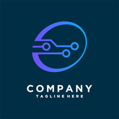 Obraz premium digital technology logo design network, internet, connection