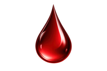 Obraz premium Red blood drop symbolizing life, health, medical care, and donation, isolated on transparent background