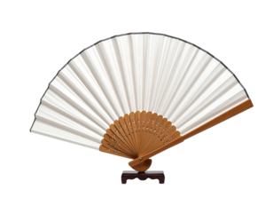 Elegant hand fan on transparent background isolated accessory