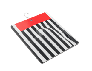 Graphic representation of a striped design with a red accent flat composition on transparent background