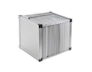 Isometric cube rendered with soft shadows on transparent background