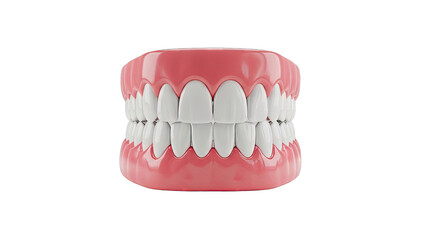Obraz premium Realistic 3D Render of Dentures on White Background