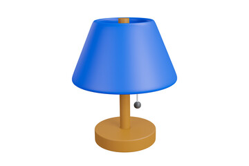 blue table lamp with a classic lampshade for home desk lighting and interior furniture decoration