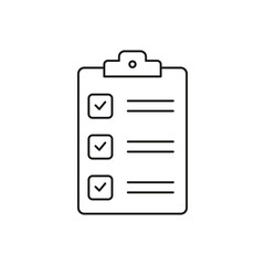 Clipboard icon task tracker symbol. Vector isolated illustration