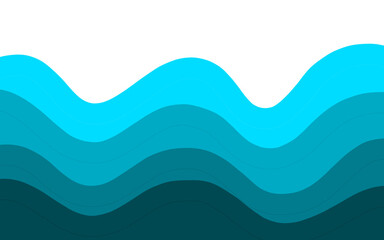 Blue wave wavy sea ocean layer shapes 