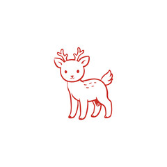 Cute Cartoon Deer Illustration