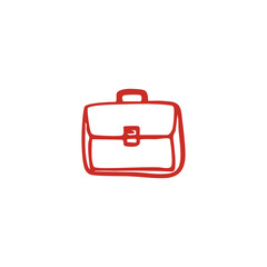Red Briefcase Icon Illustration