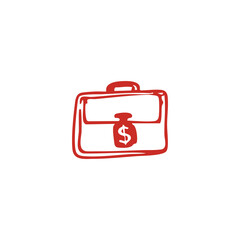 Red Briefcase with Dollar Sign Symbolizing Business Finance