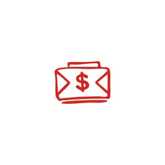 Red Envelope with Dollar Sign Icon