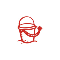 Red Watering Can Illustration
