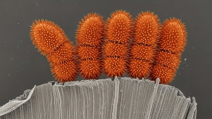 Cryogenic Scanning Electron Micrograph Of Spiny Fungal Spore On Cereal Crop For Global Food Security Research