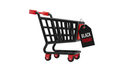 Shopping Cart with Black Friday Tag