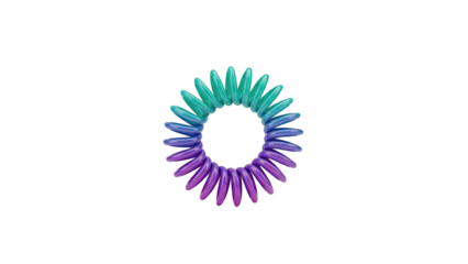 Spiral Hair Tie with Teal to Purple Gradient