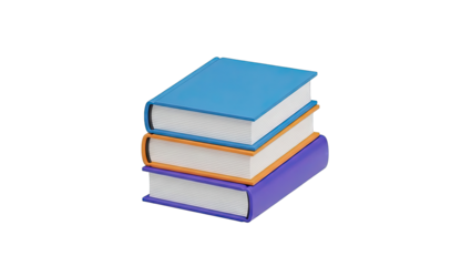 Stack of Three Colorful Books