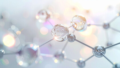 Molecular Marvel: A mesmerizing macro perspective of a molecular structure, showcasing interconnected spheres representing atoms.