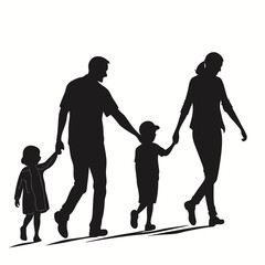 silhouette of family