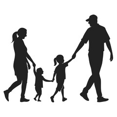 silhouettes of family
