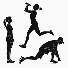 silhouette of a man exercising