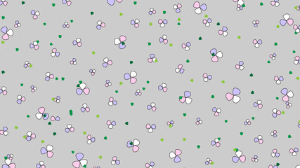 Abstract hand drawn flower on gray background.