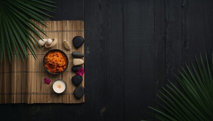 Serene Spa Setting with Natural Elements and Aromatic Oils for Ultimate Relaxation