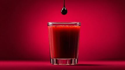 clear glass containing vibrant red tomato juice