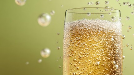 glass of champagne with bubbles