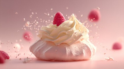 cream and one raspberry