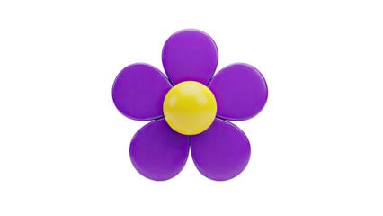 Purple and Yellow Flower with Five Petals