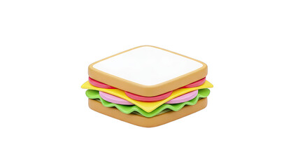 Stylized Sandwich with Ham, Cheese, and Lettuce