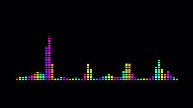 Dynamic audio spectrum music visualizer animation with reactive sound bars