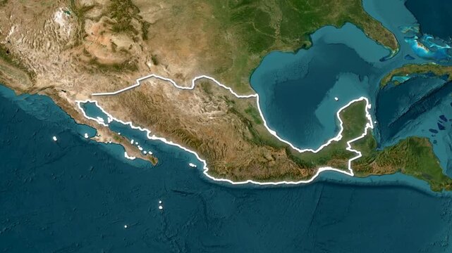 Mexico Country Map with Flag Animation 1080p