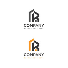 Logo design of R in vector for construction, home, real estate, building, property. creative elegant Monogram.