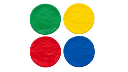 Four colored ovals isolated on transparent background