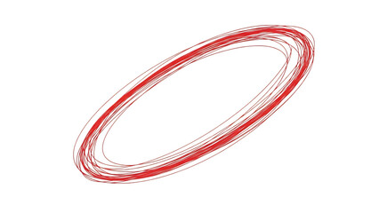 Glowing red ring isolated on transparent background with vibrant light trails