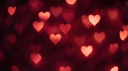 Romantic background heart bokeh red light love pattern glowing shape soft focus dreamy mood abstract romance passion blush tone