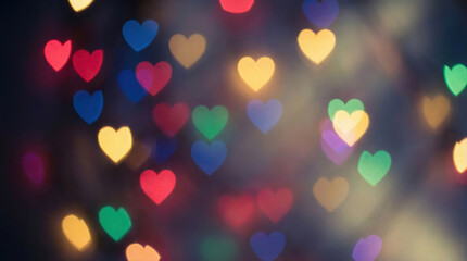 Bokeh heart light romantic soft dreamy blur love abstract background tender mood