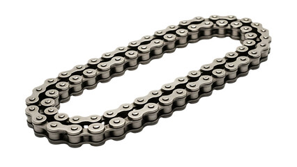 Obraz premium A silver metal chain isolated on transparent background