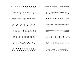 ナチュラルでシンプルな手描きのラインセット10