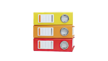 Stack of Colorful Ring Binders