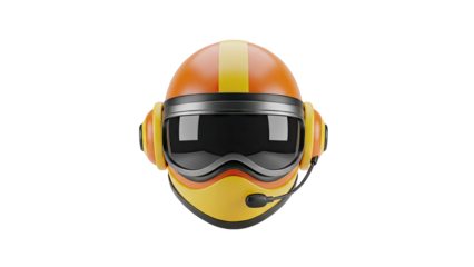 Stylized Astronaut Helmet with Goggles and Microphone