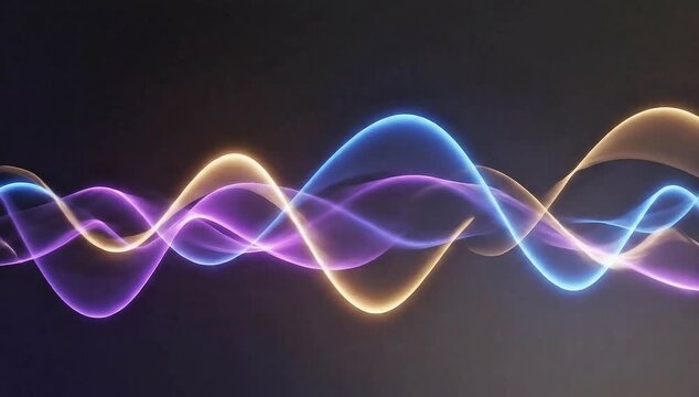 Electromagnetic Waves Abstract Glowing Digital Flow Background Loop