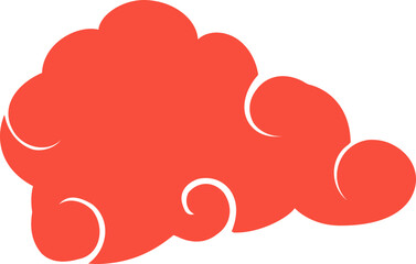Red Stylized Japanese Cloud