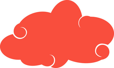 Red Japanese Cloud Vector